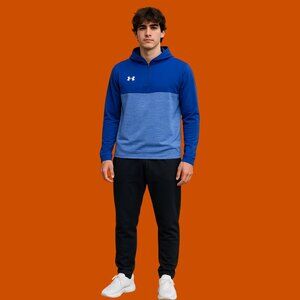 Under Armour HeatGear Blue Two-Tone Quarter-Zip Hoodie (Men’s Large)